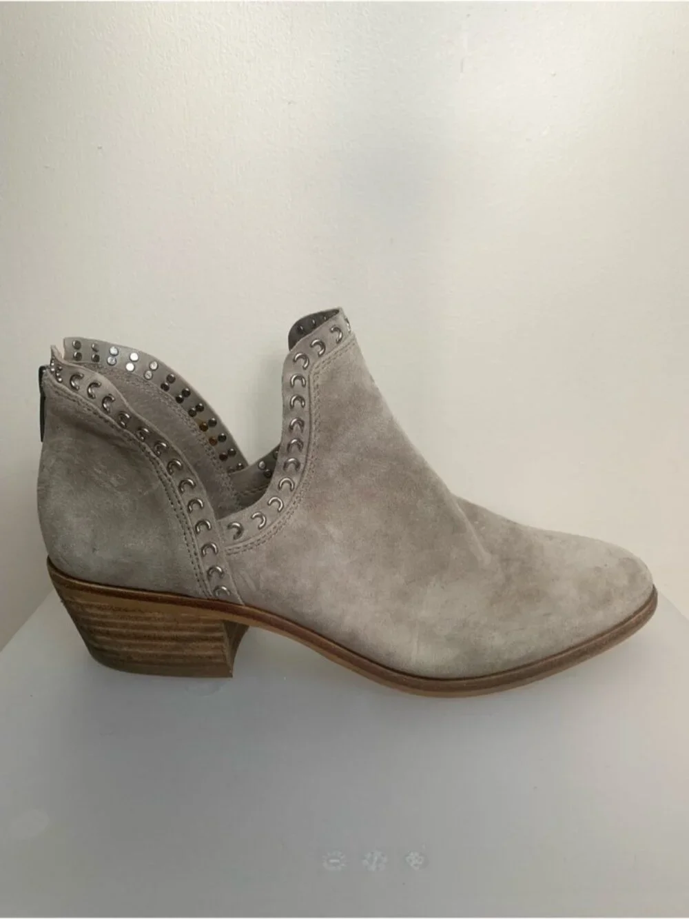 Vince Camuto Leather Suede Western Studded Boot 9.5
